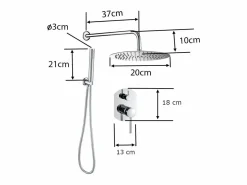 Sale Valaz Conjunto de ducha empotrada monomando redonda NALA oro cepillado Ø 20cm Dorado