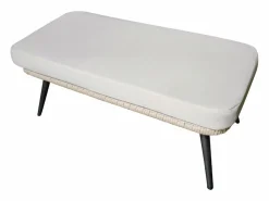 Discount Conjunto de exterior Jane - Sillón colgante de efecto ratán y reposapiés de gran tamaño con cojín Salones De Jardín