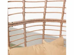 Discount Conjunto de exterior Jane - Sillón colgante de efecto ratán y reposapiés de gran tamaño con cojín Salones De Jardín