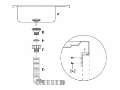 Conjunto de fregadero y escurridor de cocina plata 600x600x155 mm acero inoxidable