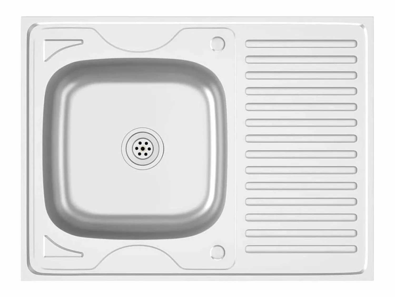 New Conjunto de fregadero y escurridor de cocina plata 800x600x155 mm acero inoxidable Fregadero