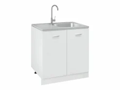 New Conjunto de fregadero y escurridor de cocina plata 800x600x155 mm acero inoxidable Fregadero