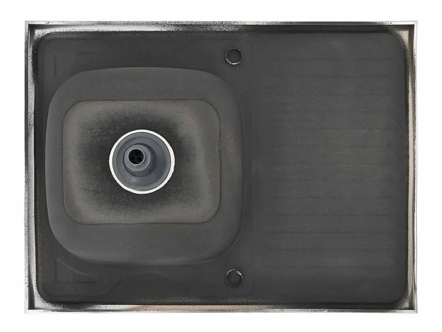 New Conjunto de fregadero y escurridor de cocina plata 800x600x155 mm acero inoxidable Fregadero