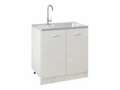 Conjunto de fregadero y escurridor de cocina plata 800x500x155 mm acero inoxidable