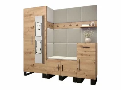 Conjunto de guardarropa Artin 13 196/200/46 (Roble/Manila 02) Armario De Entrada
