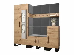 Abiks Möbel Conjunto de guardarropa Artin 13 196/200/46 (Roble/Manila 16)