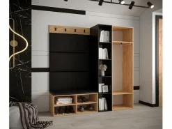 Discount Abiks Möbel Conjunto de guardarropa Miro 1 184/164/42 (Roble/Manila 02) Beige / Color natural claro