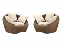 MYLIA Conjunto de jardin de resina trenzada - WHITEHEAVEN