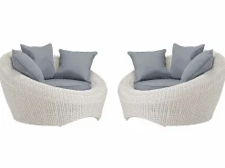 Best Conjunto de jardin de resina trenzada - - WHITEHEAVEN Salones De Jardín