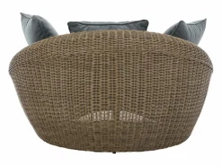 Sale Conjunto de jardín completo de resina trenzada natural oscuro - WHITEHEAVEN de Salones De Jardín