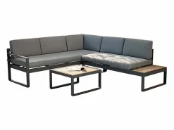 Modus Sofa Conjunto de jardín con sofá esquinero 3 + 2 plazas y mesita Eysha