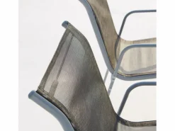 Concept-Usine Conjunto de jardín de acero inoxidable y textileno 8 personas LUSIANA