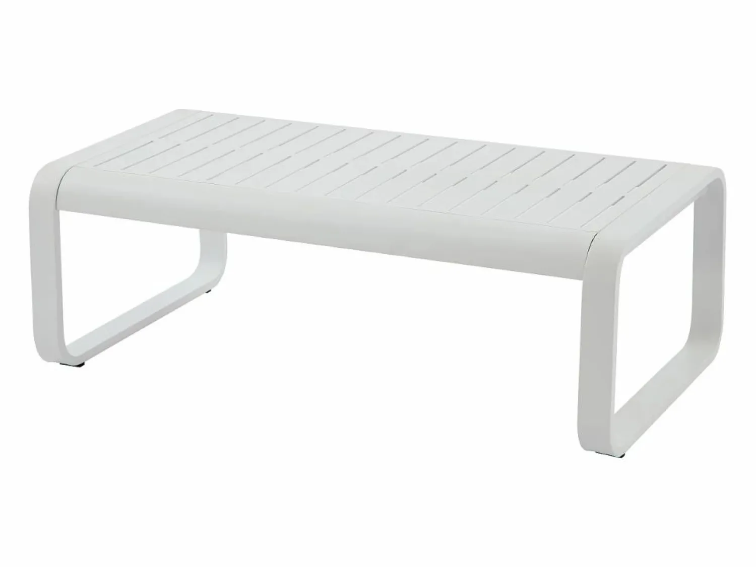 Sale MYLIA Conjunto de jardín de aluminio: 1 sofá de 3 plazas, 2 sillones y 1 mesa de centro - con cojines beige - LOMIA de Blanco