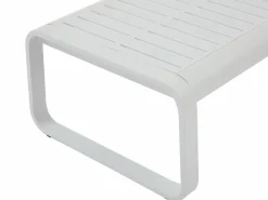 Sale MYLIA Conjunto de jardín de aluminio: 1 sofá de 3 plazas, 2 sillones y 1 mesa de centro - con cojines beige - LOMIA de Blanco