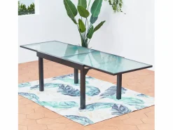 Discount Concept-Usine Conjunto de jardín de aluminio: mesa extensible + 10 sillas textileno BRESCIA Gris