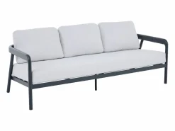 Online MYLIA Conjunto de jardín de aluminio: sofá de 3 plazas, 2 sillones y mesa de centro - Gris oscuro - ZAYORA de Gris antracita