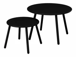 Best Conjunto de jardín de metal - 2 sillones bajos y mesas apilables - - MIRMANDE Salones De Jardín