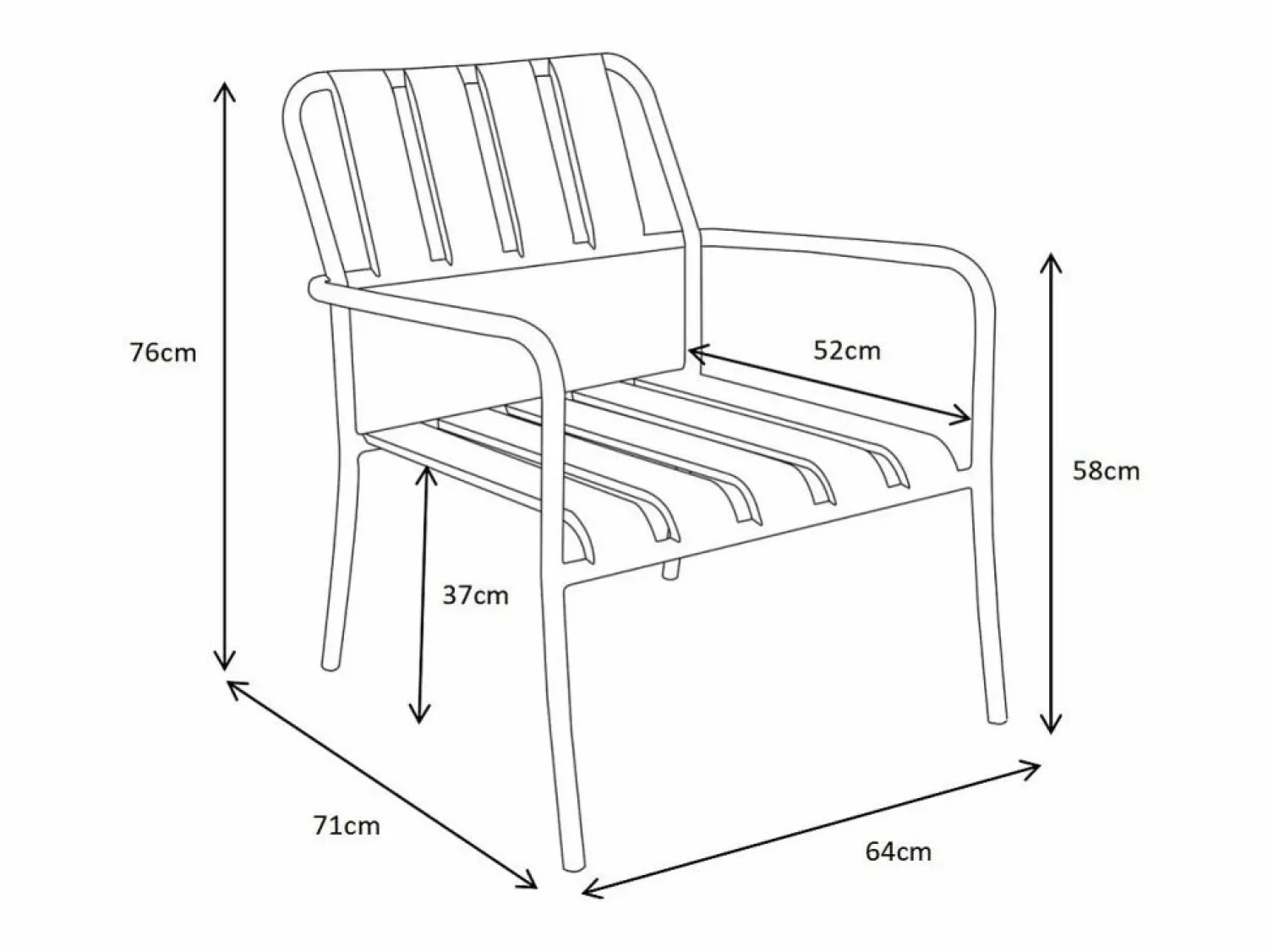 Discount Conjunto de jardín de metal: un banco, 2 sillones bajos y una mesa de centro - - BIRMOS de Salones De Jardín