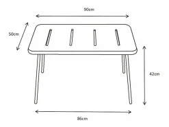 Discount Conjunto de jardín de metal: un banco, 2 sillones bajos y una mesa de centro - - BIRMOS de Salones De Jardín