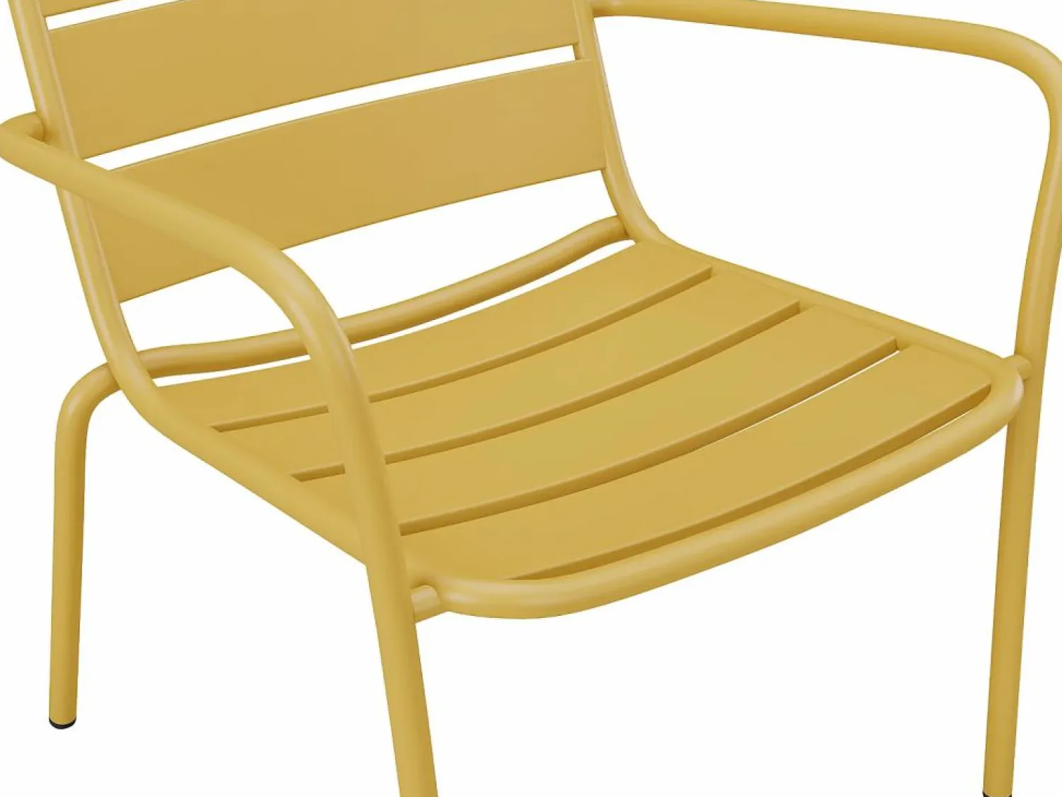 Sale Conjunto de jardín de metal - 2 sillones bajos apilables mesas nido - Amarillo de Salones De Jardín