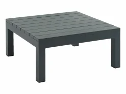 New MYLIA Conjunto de jardín modular de aluminio: sofá esquinero + 1 mesa de centro - Antracita RISILI de Gris antracita