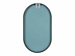 Online Conjunto de lavabo de pared Nevada con grifería negra y espejo ovalado Color natural oscuro