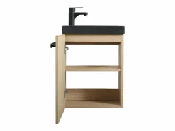 New Conjunto de lavabo de pared Nevada con espejo y estante Negro