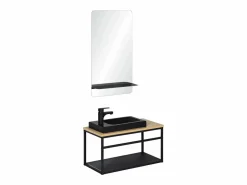 New Conjunto de lavabo grande WILO con espejo de 60 cm Mueble De Aseo