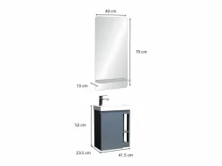 Online Conjunto de lavabo HAMPTON con grifo cromado y espejo Mueble De Aseo