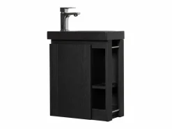 Outlet Conjunto de lavabo HAMPTON con almacenamiento lateral y estante de espejo Mueble De Aseo