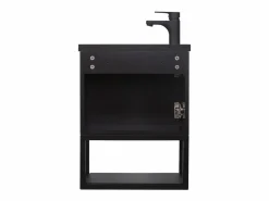 Conjunto de lavabo NOVA de metal y madera con espejo ovalado