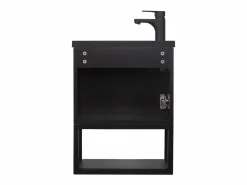 Hot Conjunto de lavabo NOVA de metal y madera con grifería negra y estante de espejo Mueble De Aseo