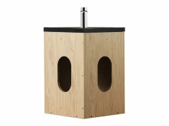 New Conjunto de lavabo y grifería de esquina SKINO Negro