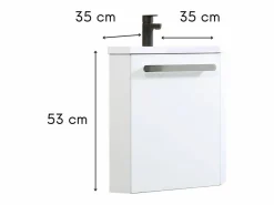 Best Conjunto de lavabo y grifería de esquina SKINO Blanco