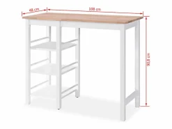 vidaxl Conjunto de mesa alta de cocina 3 piezas MDF