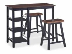 vidaxl Conjunto de mesa alta de cocina 3 piezas MDF