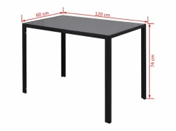 Best vidaxl Conjunto de mesa de comedor siete piezas Negro