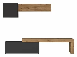 Conjunto de mueble de TV Chronos para salón en mate y roble 180/290x40 cm