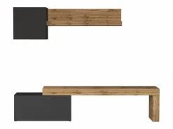 Online Conjunto de mueble de TV Chronos para salón, color antracita mate y roble, 180/260 x 40 cm Mueble Tv