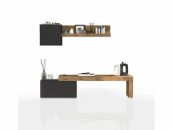 Online Conjunto de mueble de TV Chronos para salón, color antracita mate y roble, 180/260 x 40 cm Mueble Tv