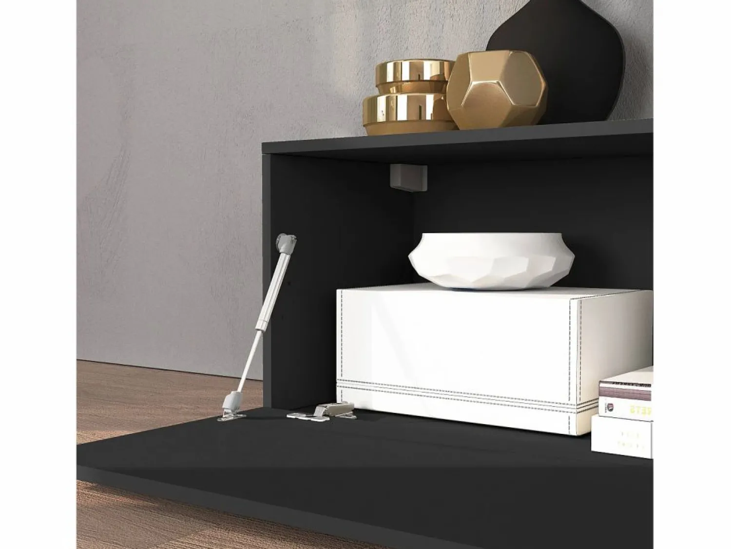 Online Conjunto de mueble de TV Chronos para salón, color antracita mate y roble, 180/260 x 40 cm Mueble Tv