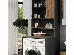 Vicco Conjunto de mueble para lavadora antracita/roble dorado 68x60.1x88.5 irma