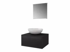 vidaxl Conjunto de mueble y lavabo 3 piezas