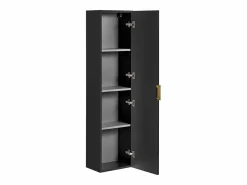Hot Petits-Meubles Conjunto de muebles con lavabo individual encastrado 80cm espejo LED y columna Adriel Negro