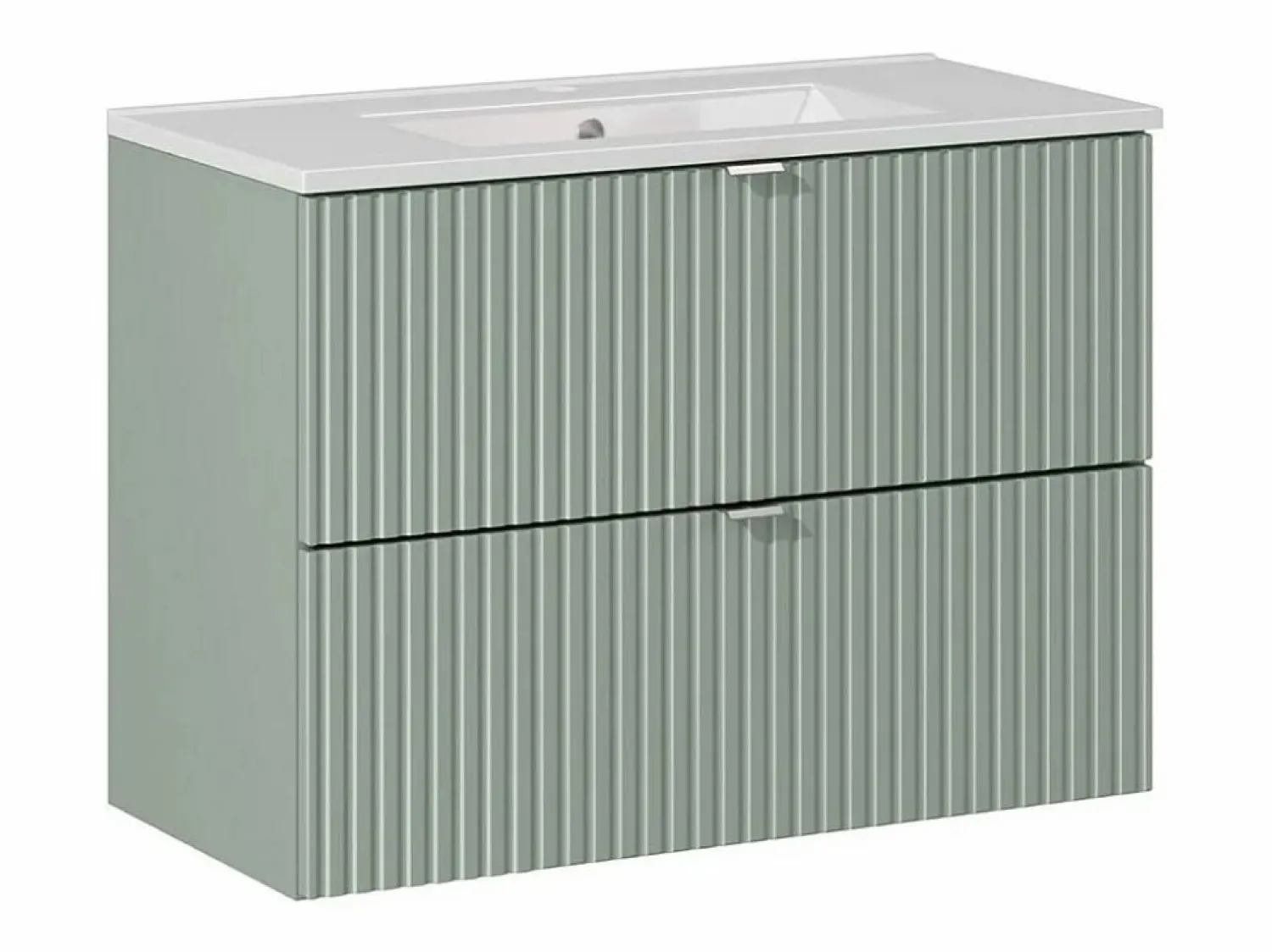 Petits-Meubles Conjunto de muebles con lavabo individual encastrado 80cm 2 cajones y columna Jade y Madera