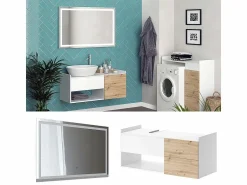 Outlet Vicco Conjunto de muebles de baño 105x43x45 alf Blanco