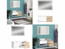 Outlet Vicco Conjunto de muebles de baño 105x43x45 alf Blanco