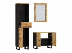 New Conjunto de muebles de baño 3 piezas madera maciza de mango Estantería Sobre Inodoro
