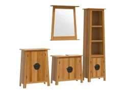 vidaxl Conjunto de muebles de baño 4 piezas madera maciza de pino