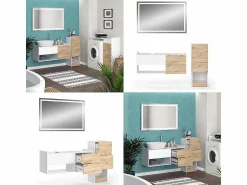 Clearance Vicco Conjunto de muebles de baño 105x43x45 alf Blanco